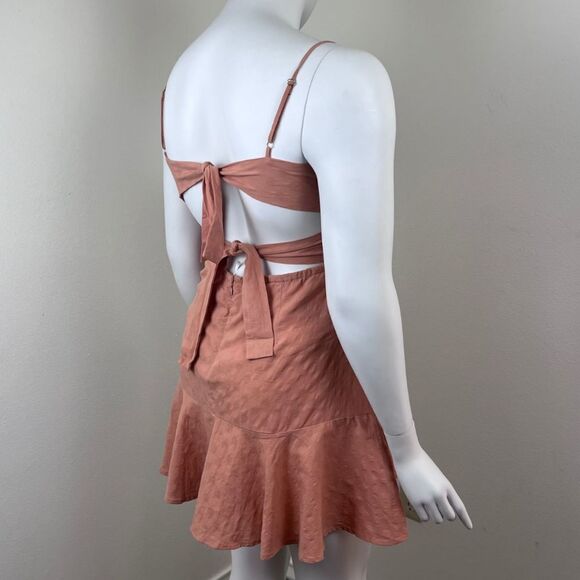 Lulus Women Size XL Orange Days of Dreaming Cotton Dot Tiered Mini NEW Dress - Picture 9 of 14